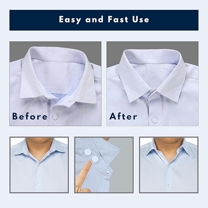 Collar Stays for Men’s Dress Shirts (3 Pairs) - istays Shirt Collar Inserts & Collar Stiffeners, Plastic Collar Stays for Men, Gifts for Him, Office Daily Wear Travel Use