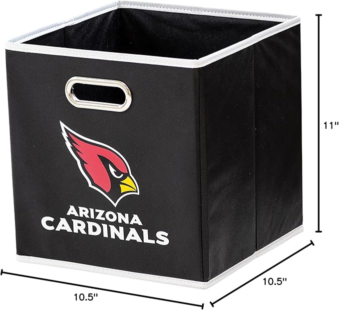 Franklin Sports NFL Storage Bins - Collapsible Cube Container + Basket - NFL Office, Bedroom + Living Room - 11"x11"