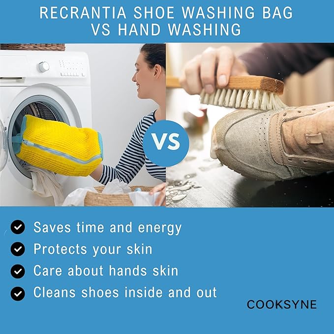 Shoe Washing Bags for Machine – 2 Pack Sneaker Laundry Bag with Sneaker Molds & Brush, Tennis Footwear Cleaner Kit for Washer and Dryer, Reusable Mesh Cleaning Set