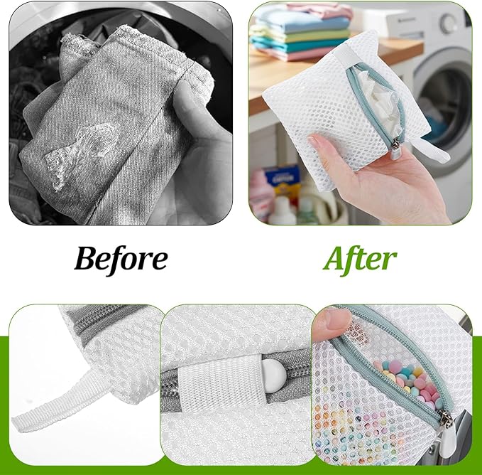 4pcs Small Mesh Laundry Bags, Anti-Sticking Laundry Pod Bags, Durable Polyester Storage Bags for Scented Beads, Travel Laundry Organizer, Protect Delicate Garments