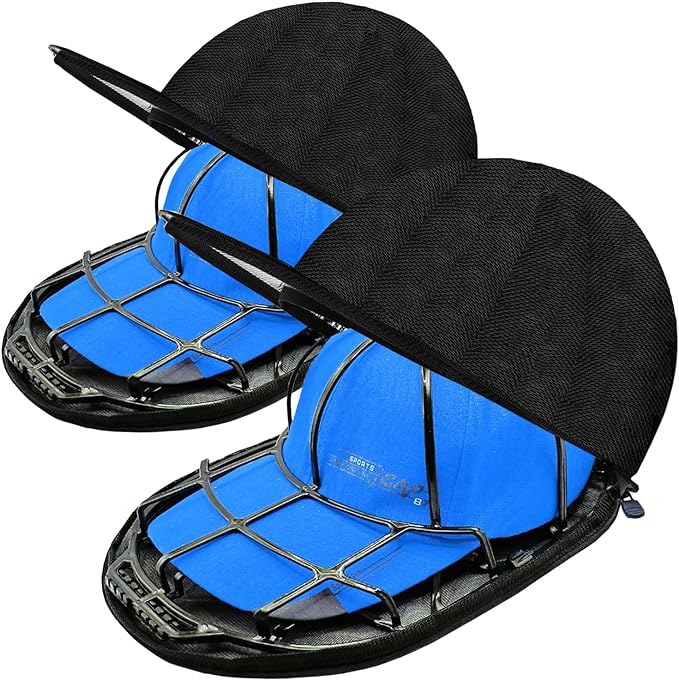 Hat Washer for Washing Machine, Cap Washer with Mesh Bags, Hat Washer for Baseball Caps, Hat Cleaner/Cleaning Protector (Black - 2 Pack)