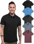 INTO THE AM Polo Shirts for Men - Slim Fit Short Sleeve Collared Shirt S - 4XL Fitted Collar Polos for Work