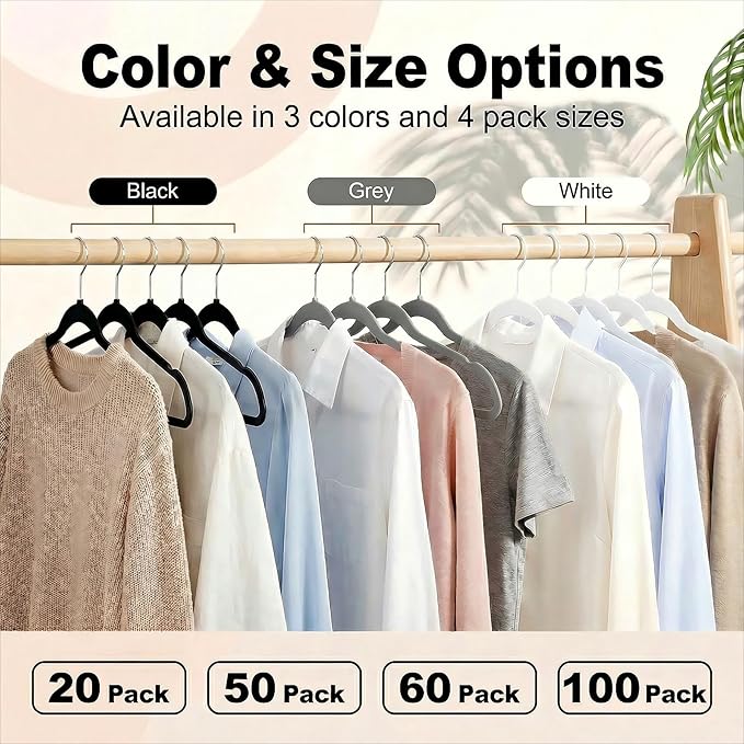 HOUSE DAY Quality Plastic Hangers 100 Pack - Heavy Duty Non-Velvet Hangers with Non Slip Notches & 360° Swivel Hook - Slim Space Saving Clothes Hangers Ideal for Coats Shirts Jackets Dresses (Gray)