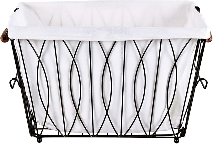 Artesa Verona Collapsible Laundry Cart with Basket, Black Large