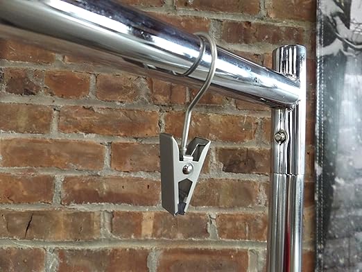 NAHANCO 610ECS12 Swivel Boot Clip Hanger, Brushed Chrome, Metal Clip, 4.5” (Pack of 12)
