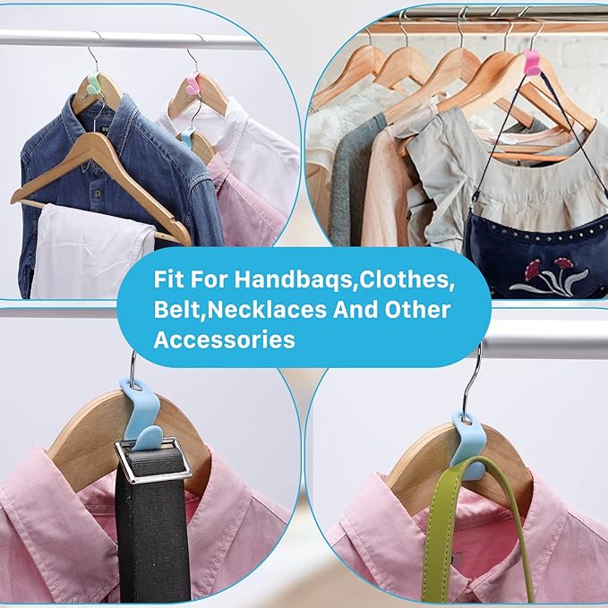 200PCS Clothes Hanger Connector Hooks,Space Saving Hanger Hooks,Heavy Duty Cascading Hanger Extender Hooks,Plastic Hangers Extenders Connection Hooks for Closet Wardrobe Organiser(Multicolor)
