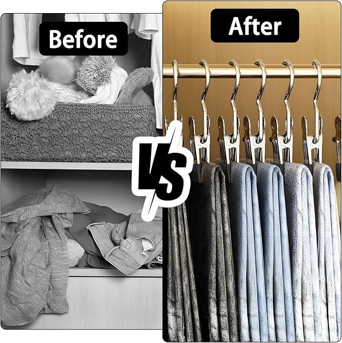 JINGIHE 30 Pack Laundry Hook Hangers Clothes Hanger Clips for Closet Organizer, Stainless Steel Heavy Duty Clothespins Bulk Boot Hanger Clips for Travel Pants Socks Handbags Hats Belt Towels Jean