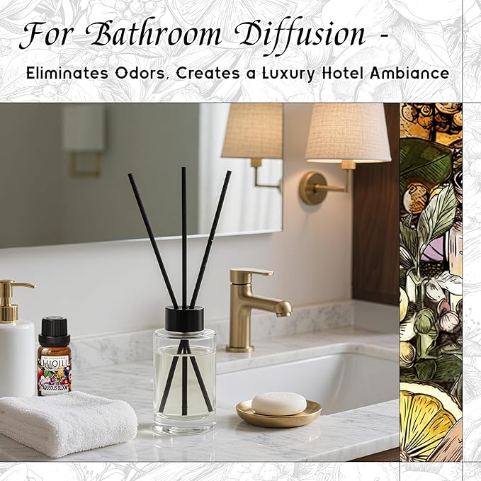 HIQILI Aqueous Bloom Diffuser Oil for Humidifier, Pets & Home, Long - Lasting Scent for Large Spaces, DIY & More - 0.34 Fl Oz