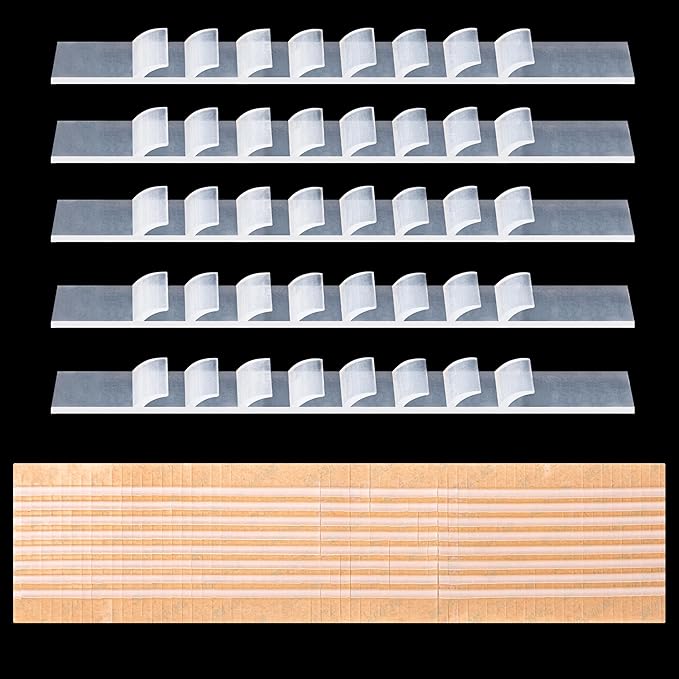 Clear Non-Slip Adhesive Strips for Wooden Hangers 200 Pcs - Anti-Skid Grip for All Hanger Types - 2.8x0.2 Inch, Ideal for Thicker Hangers - Easy-to-Apply Rubber Grippers (200)