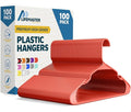 Lifemaster Plastic Clothes Hangers – Heavy Duty Hanger Set, for Organizing Clothes, Dresses, and Coat, Holds Up to 5 lbs, Space-Saving Hangers with Non-Slip Shoulder Grooves, Pack of 100, Red