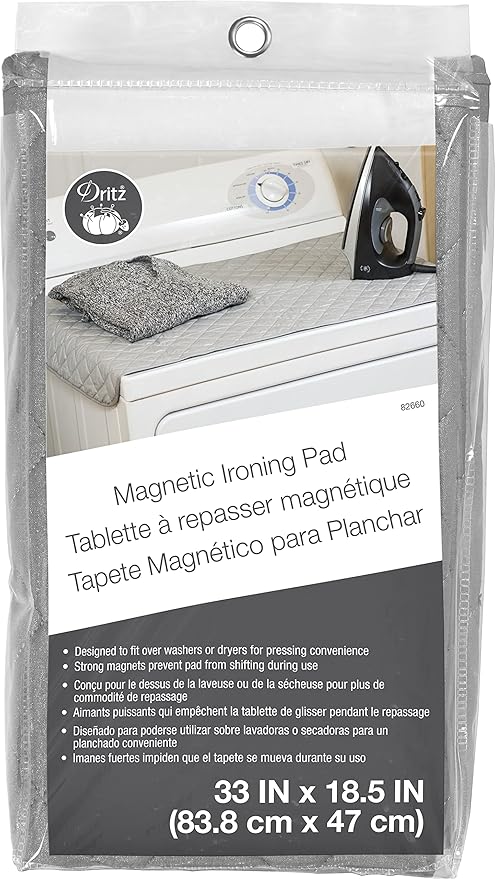 Dritz Clothing Care 82660 Magnetic Ironing Pad, 18.5 x 33-Inch , Gray