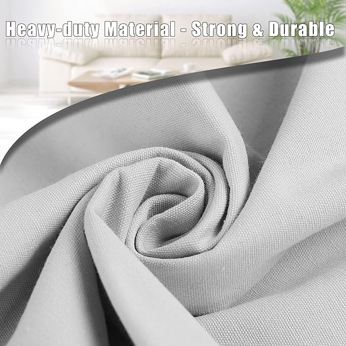 Sanlykate Large Canvas Cotton Laundry Bag with Drawstring & Handles, Heavy Duty Durable Dirty Clothes Organizer, Tear Resistant Hamper Liner Storage Bag, Travel Sack, 25.5 x 34inch - Light Grey