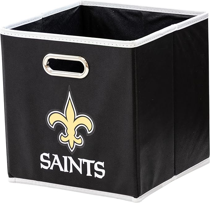 Franklin Sports NFL Storage Bins - Collapsible Cube Container + Basket - NFL Office, Bedroom + Living Room - 11"x11"
