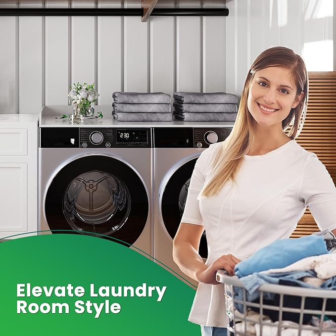 FlyGeneral Washer and Dryer Countertop, 27.5" x 54" White Quick-Install Washer and Dryer Countertop for Organizing The Laundry Room.