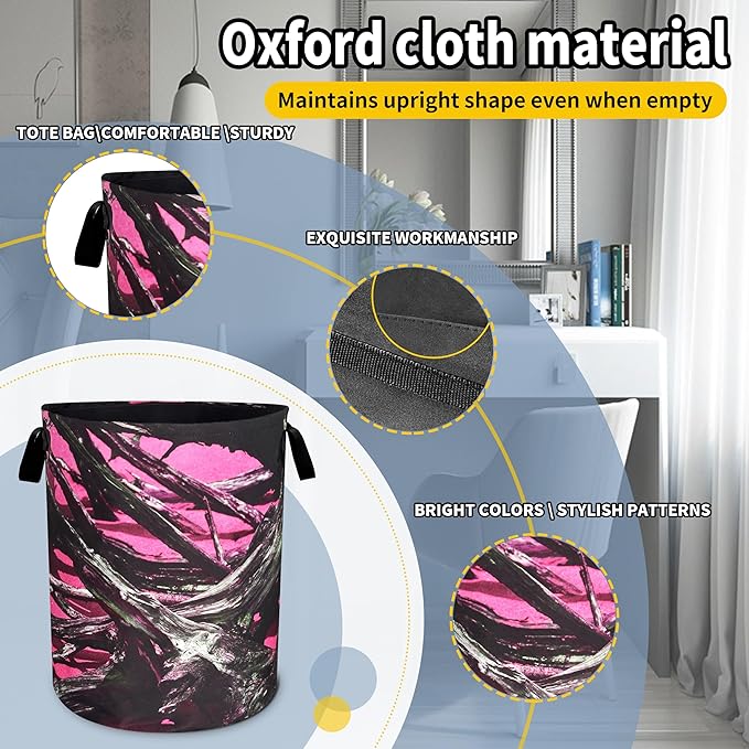 Camouflage Laundry Basket Trees Camo Foldable Oxford Cloth Funny Tote Bag Laundry Hamper Clothes Storage Bucket Toy Organizer For Bathroom/Laundry Storage/Bedroom 18.9x16.5 Inch