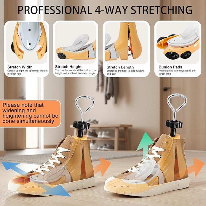 Shoe Stretcher Women Men, Boot Stretcher for Wide Feet, Shoe Tree Adjustable Boot Widener Expander (1 Pcs Not a Pair)