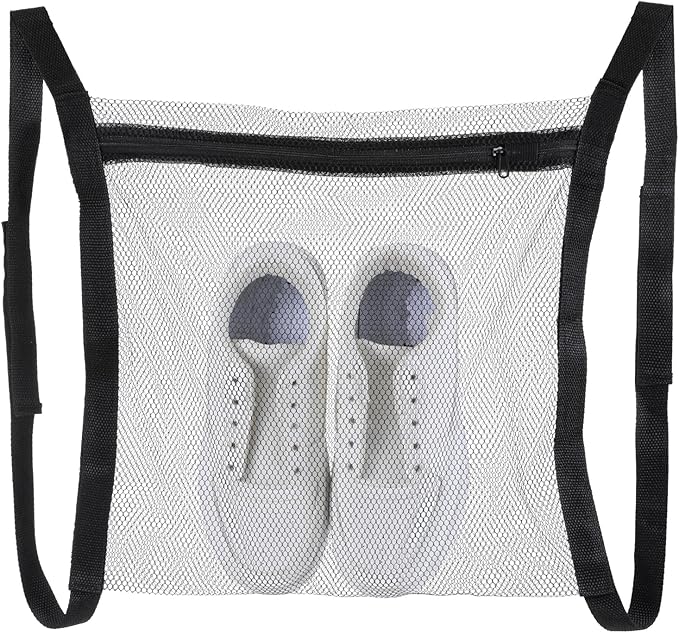 Shoe Dryer Bag, HoneyComber Mesh Bags, Shoe Washer Machine Bag with Strap and Zipper for Clothing Shoes Laundry Accessories 16.3 x15.9 Inch