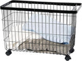 Yamazaki Home Tower Small Rolling Laundry Basket Metal Hamper Cart With Wheels And Handle, 14.8" - Steel - 9.8 Gallons, 35 Liters