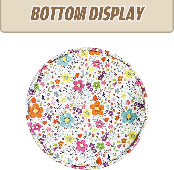 Colorful Artistic Flowers Laundry Basket Floral Foldable Oxford Cloth Funny Tote Bag Laundry Hamper Clothes Storage Bucket Toy Organizer For Bathroom/Laundry Storage/Bedroom 18.9x16.5 Inch