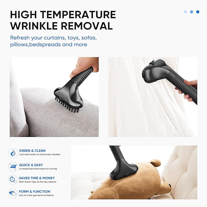 NEWBULIG Garment Steamer for Clothes Standing, 1500W Efficient Clothes Steamer Standing with Wheels, Professional 58OZ Water Tank for Continuous Steaming, Fast Heating Wrinkle Remover