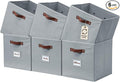 DECOMOMO Storage Cubes, 13x13x13 Storage Cube Bins with Labels, Fabric Organizer Bins (13" / 6pcs, Grey)