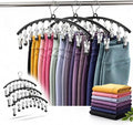 Legging Hanger Organizer (3 Pack) – Holds 30 Leggings, Space Saving Metal Pants Hangers with 10 Clips Each for Closet Organization
