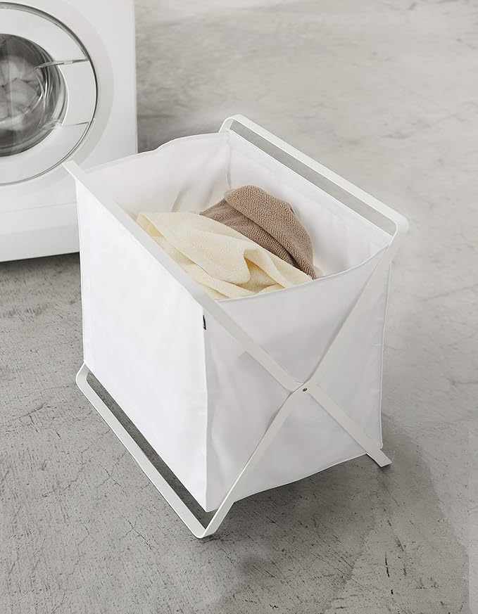 Yamazaki Home Tower Space Saving Storage Hamper, 16" - Steel - 8.5 Gallon, 32 Liters