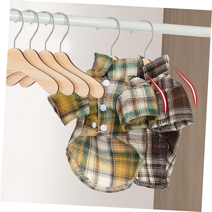 Dog Clothes Hangers- Wooden Pet Clothes Hangers Small Clothing Holder Pets Clothes Organizer for Puppy Clothes Storage
