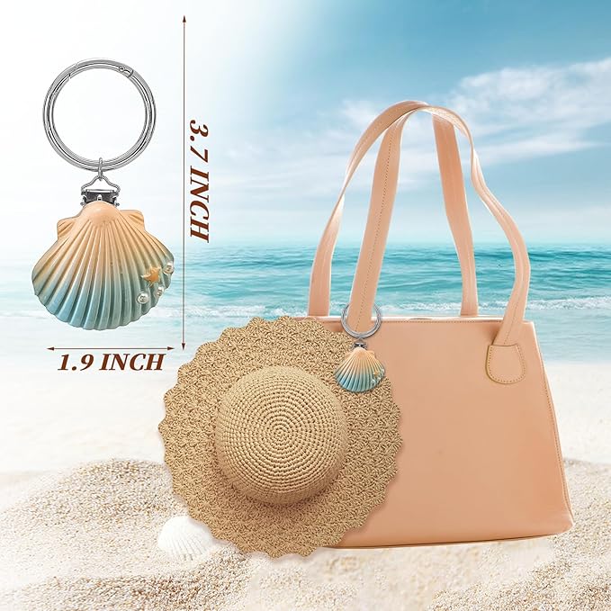 2Pcs Hat Clip for Travel on Bag - Shell Beach Cruise Essentials Accessory for Handbag Backpack Luggage Purse Travel