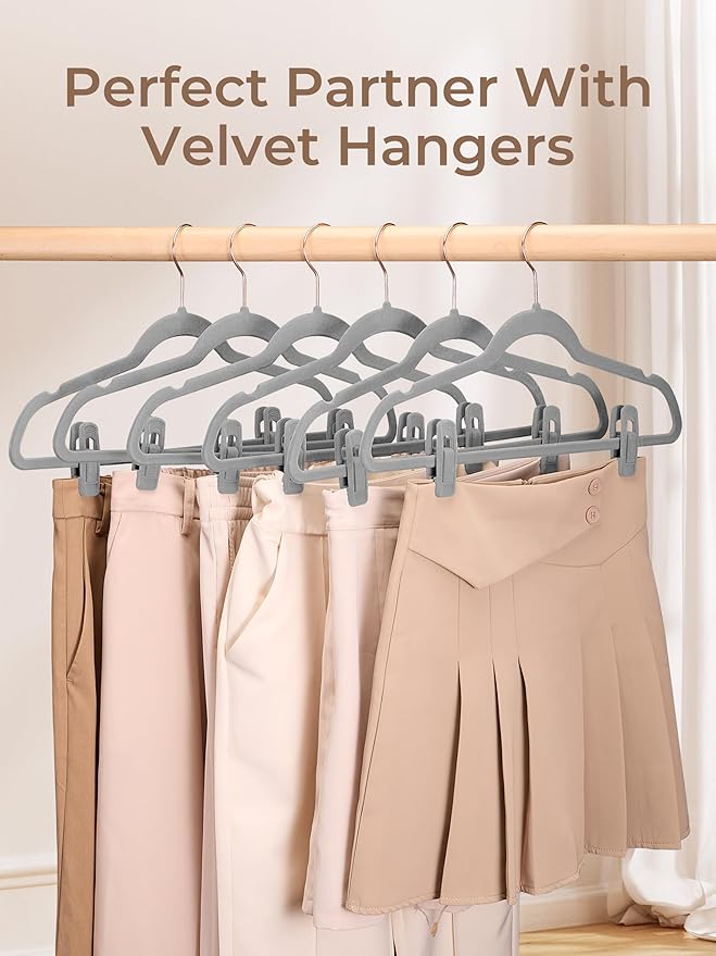 COZYMOOD Velvet Hanger Clips 50 Pack, Multi-Purpose Clips for Baby Clothes