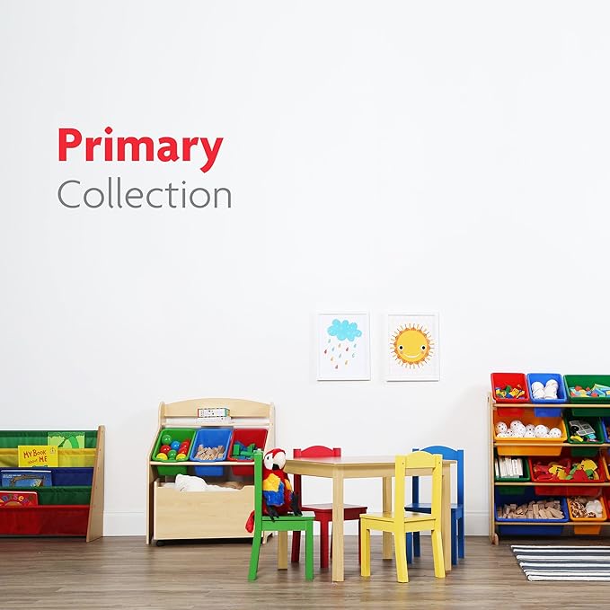Humble Crew Toy Storage Bins for Kids, Set of 4, Primary Colors, Small - Sturdy, Colorful Plastic Storage Bins for Classroom, Playroom, Nursery, and More - Premium Toddlers Toy Organizer Bins