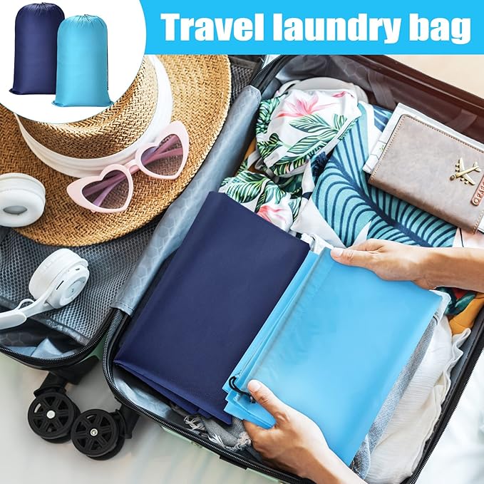20 Pcs Laundry Bag Washable Travel Laundry Bags with Drawstring Lock Closure Large Heavy Duty for Camping Tent Blankets Dirty Clothes Yarn Fabric Storage, Multi Use