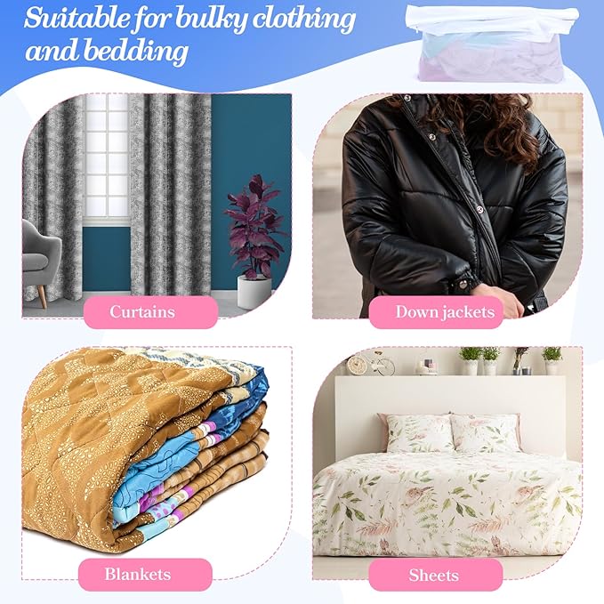 8 Pieces Extra Large Mesh Laundry Bags Large Mesh Wash Bags Delicates Bag and Zipper Laundry-Bag Blanket Washing Bag with Zipper for Washing Blankets, Bedding, Coats, Toys