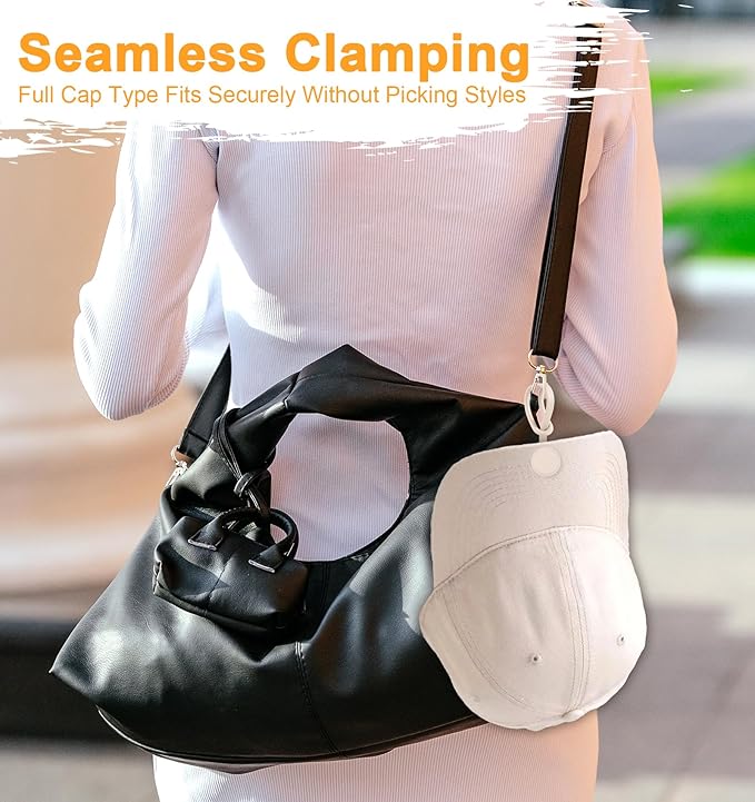Magnetic Hat Clip, Adjustable Magnetic Hat Clip for Travel on Bag, Silicone Travel Hats Clips for Beach Vacation, Perfect for Sun Hats, Easy to Use