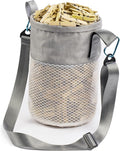 Clothespin Bag for Clothesline Outdoor, Clothes Pin Bag with Shoulder Straps, Drawstring Closure, Ventilated and Moisture Resistant, Large Capacity Laundry Clothespin Storage with Hook