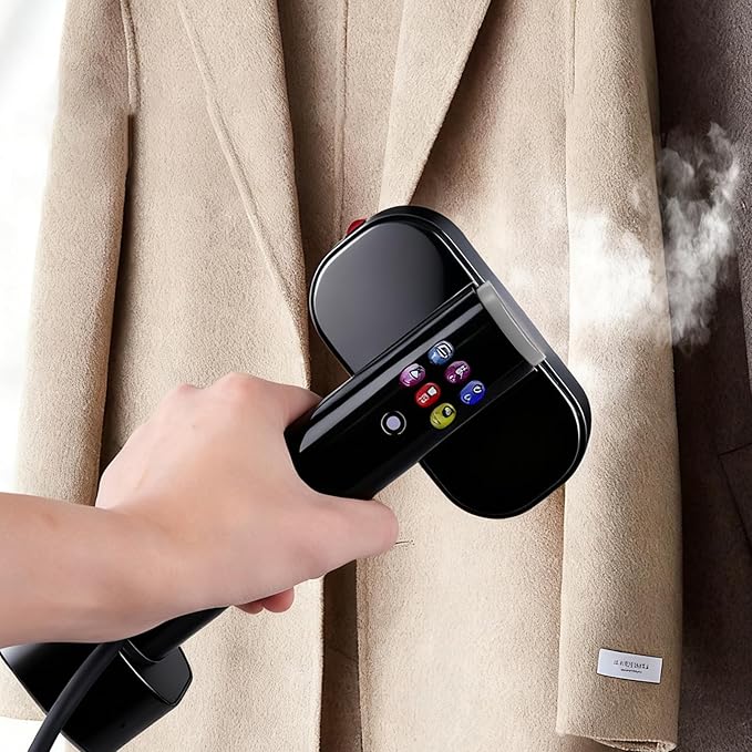 Travel Steamer for Clothes,Led Display with 6 Modes,1300W Powerful Garment Steamer,Clothes Steamer Handheld, Portable 2-in-1 Travel Iron for Clothes,200ml Lager Tank &15S Fast Heat-up for Travel Home