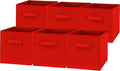 Simple Houseware Foldable Cube Storage Bins, 11-Inch Red, 6-Pack Fabric Cubes Organizer for Closet or Shelves