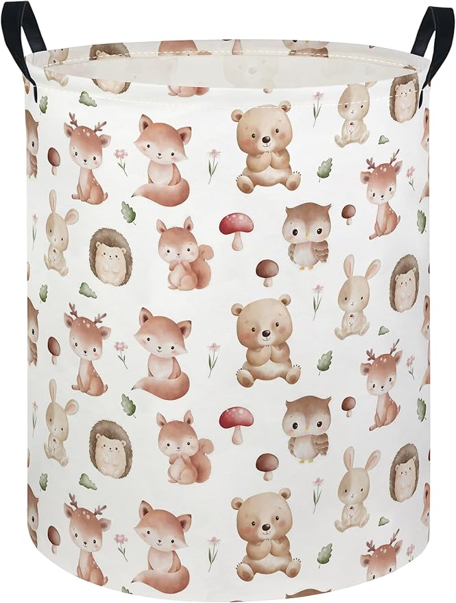 Baby Laundry Hamper kids laundry Basket Waterproof Laundry Bag for Bedroom Toy Clothes Organizer Room Décor(Mushroom Animal)
