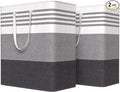 WOWBOX 2 Pack Laundry Hampers Baskets, Freestanding Dirty Clothes Hampers with Reinforced Handles & Cross Stitch & Waterproof Coating, for Laundry Bedroom Bathroom, 2 x 100L