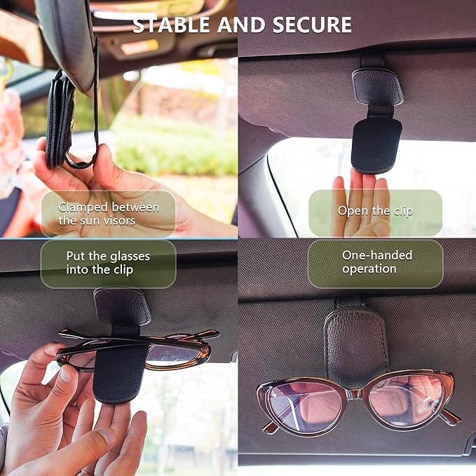 Magnetic Hat Holder for Car Seat and Sunglass Holder for Visor, 2-Piece Car Accessories Set with Magnet for Cowboy Hat, Baseball Cap, Glasses, Car Essentials