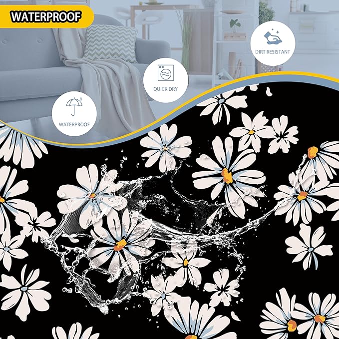 Daisy Laundry Basketwhite Yellow Flower Foldable Oxford Cloth Funny Tote Bag Laundry Hamper Clothes Storage Bucket Toy Organizer For Bathroom/Laundry Storage/Bedroom 18.9x16.5 In