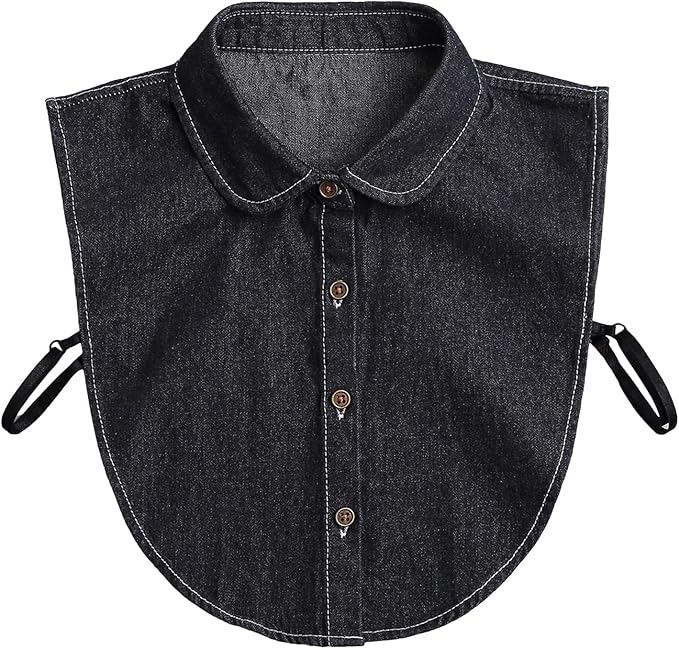 Eforcase Fake Collar Detachable Dickey Collar for Women Denim Fake Collar False Shirt Collar Dickey Collars Faux Collar