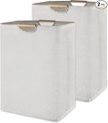 2Pcs Large Laundry Hampers with Handles, 60L Foldable Laundry Hamper, Freestanding Waterproof Clothes Hamper for Bedroom, Bathroom, Dorm, Laundry Room15.3"L x 10.6"W x 20.8"H (Grey)