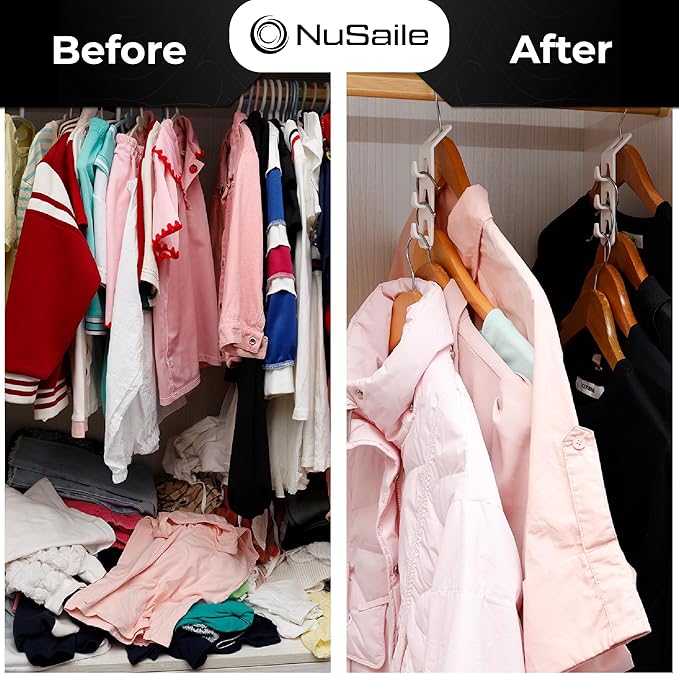 3 Hook Clothes Hanger Connector Hooks - Sturdy Plastic Space Saving Hanger Holders - Vertical Closet Hangers with 3 Hooks - Cascading Clothes Hangers - Vertical Closet Organizer - 24 pc
