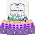 36 Pack Lavender Sachet Bags & Cedar Chips Set - Premium Cedar and Lavendar Home Fragrance Sachets, No Added Flavor & Coloring, Lavender Sachets for Drawers, Closets, Storage