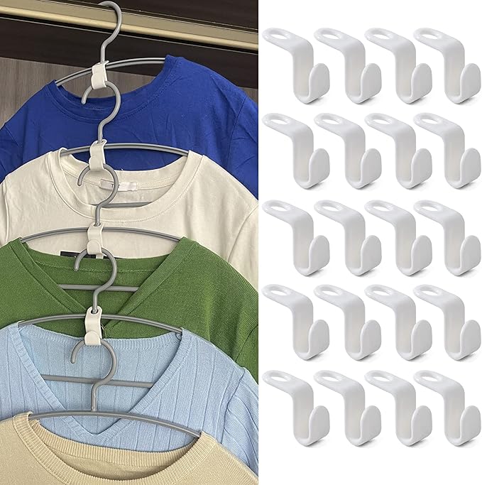 Clothes Hanger Connector Hooks, 64PCS Hanger Extender Clips,Cascading Hanger Hooks,Used in Closet Hangers Space Saving and Organizer Closets