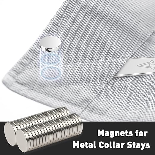 Metal Collar Stay Magnets, Strong Magnets for Collar Stays Magnetic, Valued Pack in a Gift Box (Silver, 80Pcs)