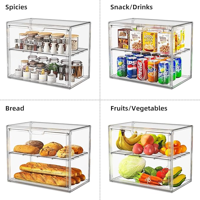 Large Acrylic Display Case for Collectibles, Stackable Hobby Blind Box Figurine Display Case with Compartment Divider for Figures, Cosmetic, Purse, Handbag, Medicine, 1 Pack