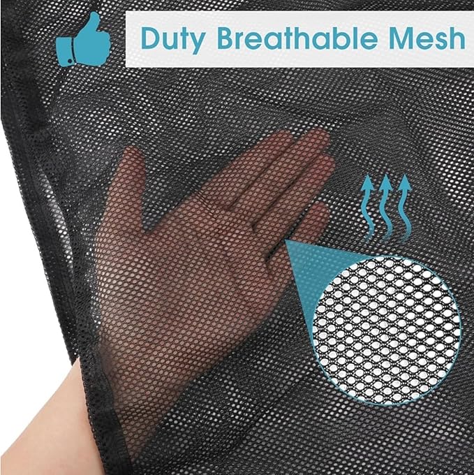 3 Pack Large Mesh Laundry Bags, 23 x 34 Inches Heavy Duty Laundry Net Bag with Drawstring, Durable Mesh Laundry Bags for College Dorm, Travel, Family, Apartment Dwellers, Camping, Black