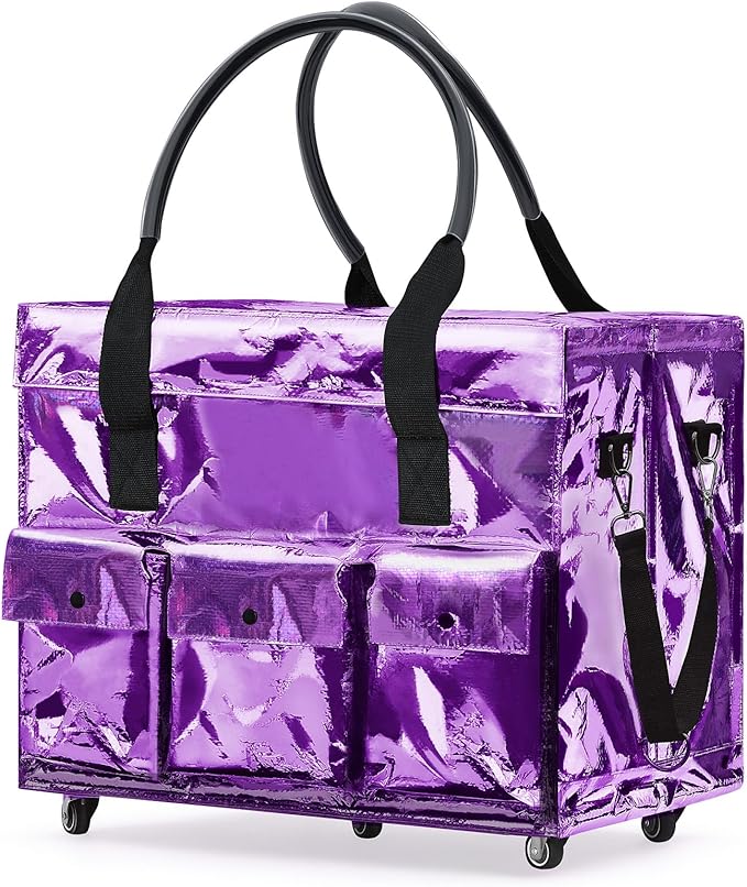 tobyto Reusable Grocery Bag on Wheels, 105L Foldable Rolling Tote, Shopping Trolley 66LBS Capacity - Water-Resistant for Laundry, Picnic, Storage & Travel
